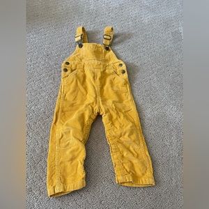 Hanna Andersson Yellow Corduroy Overalls Size 2T Bin 119